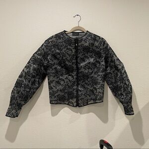 AUGUST GETTY Atelier Black Floral Lace Rain Jacket M